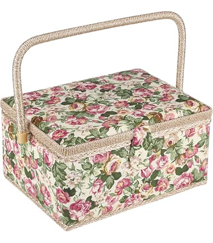 Amazon.co.jp: D&D 裁縫箱 ソーイングボックス 大容量 小物入れ 花柄